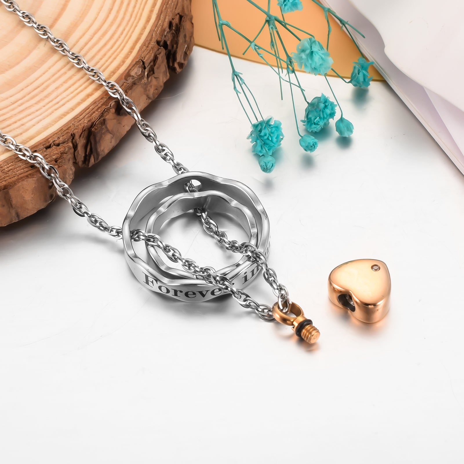 Heart Cremation Pendant Necklace