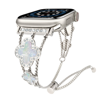 XIUDA Women Flower Stainless Steel IWatch Band