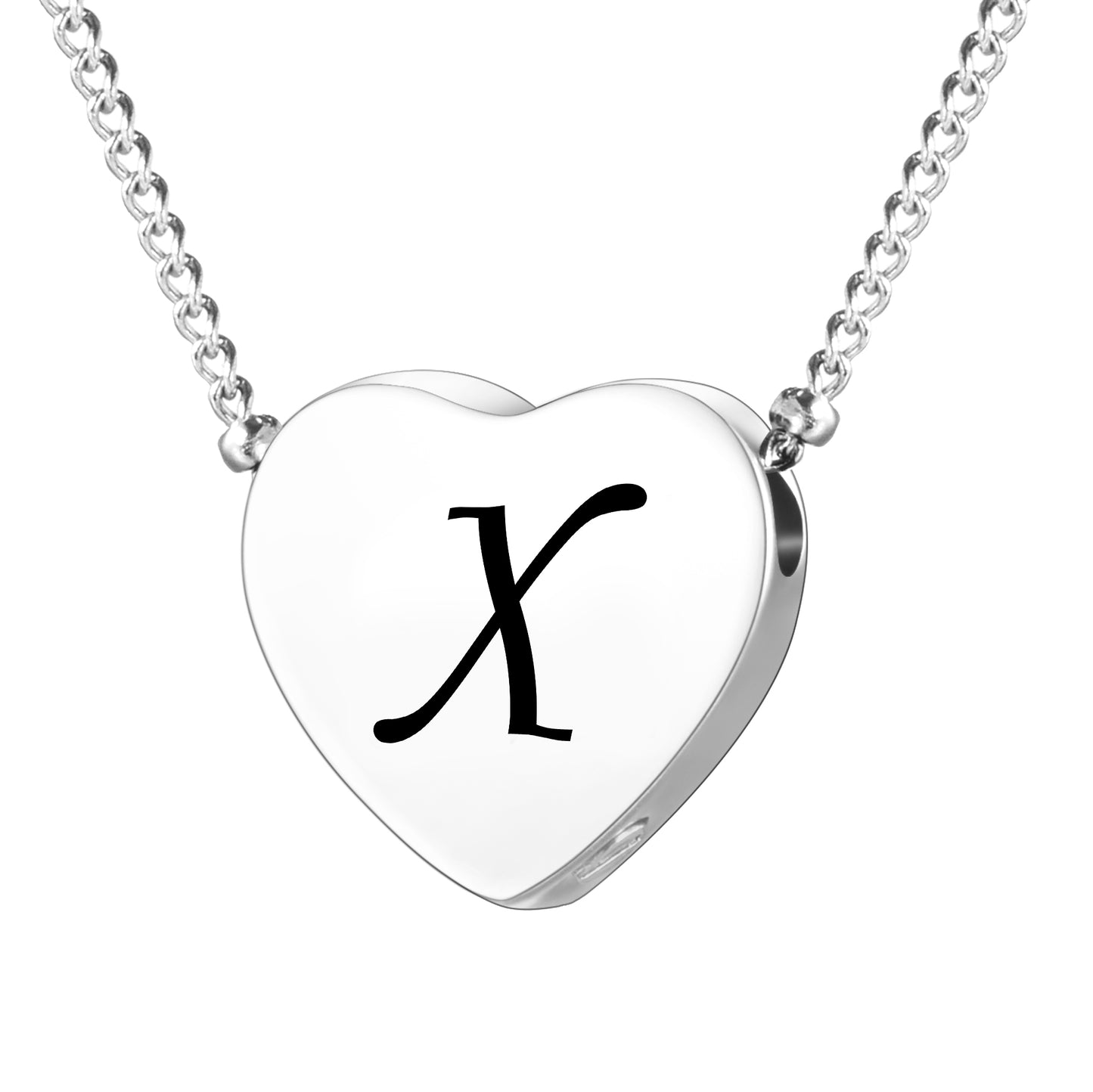XIUDA Cremation Jewelry for Ashes Personalized Initial Heart Urn Necklace for Women Men Stainless Steel Keepsake Memorial Pendant for Human Ashes