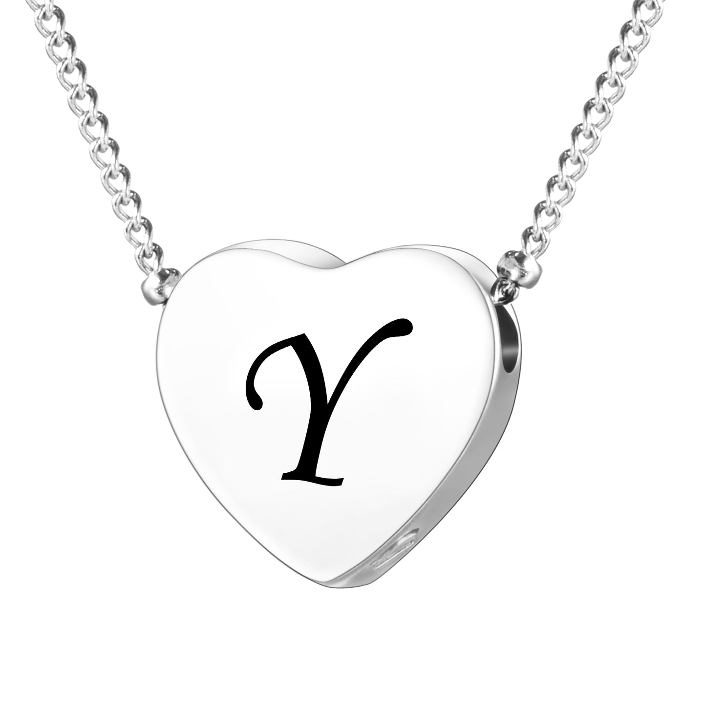 XIUDA Cremation Jewelry for Ashes Personalized Initial Heart Urn Necklace for Women Men Stainless Steel Keepsake Memorial Pendant for Human Ashes