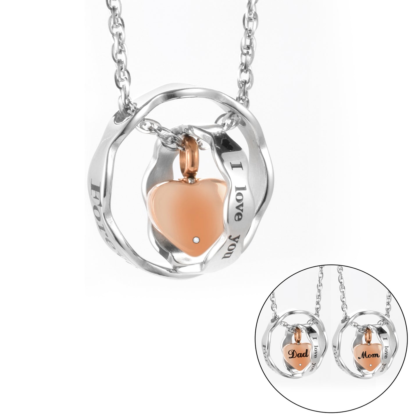 Heart Cremation Pendant Necklace