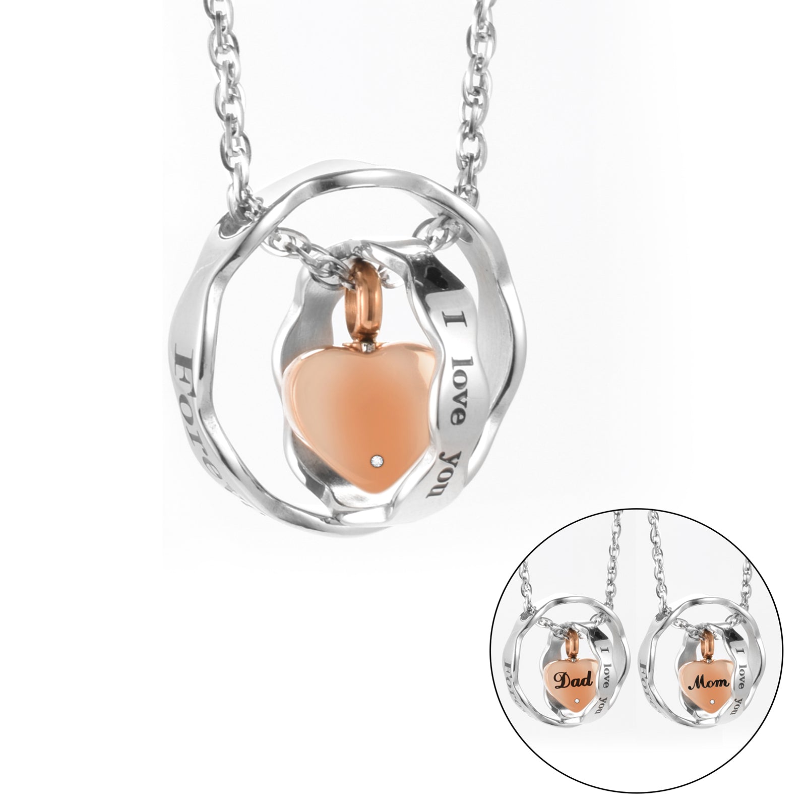 Heart Cremation Pendant Necklace
