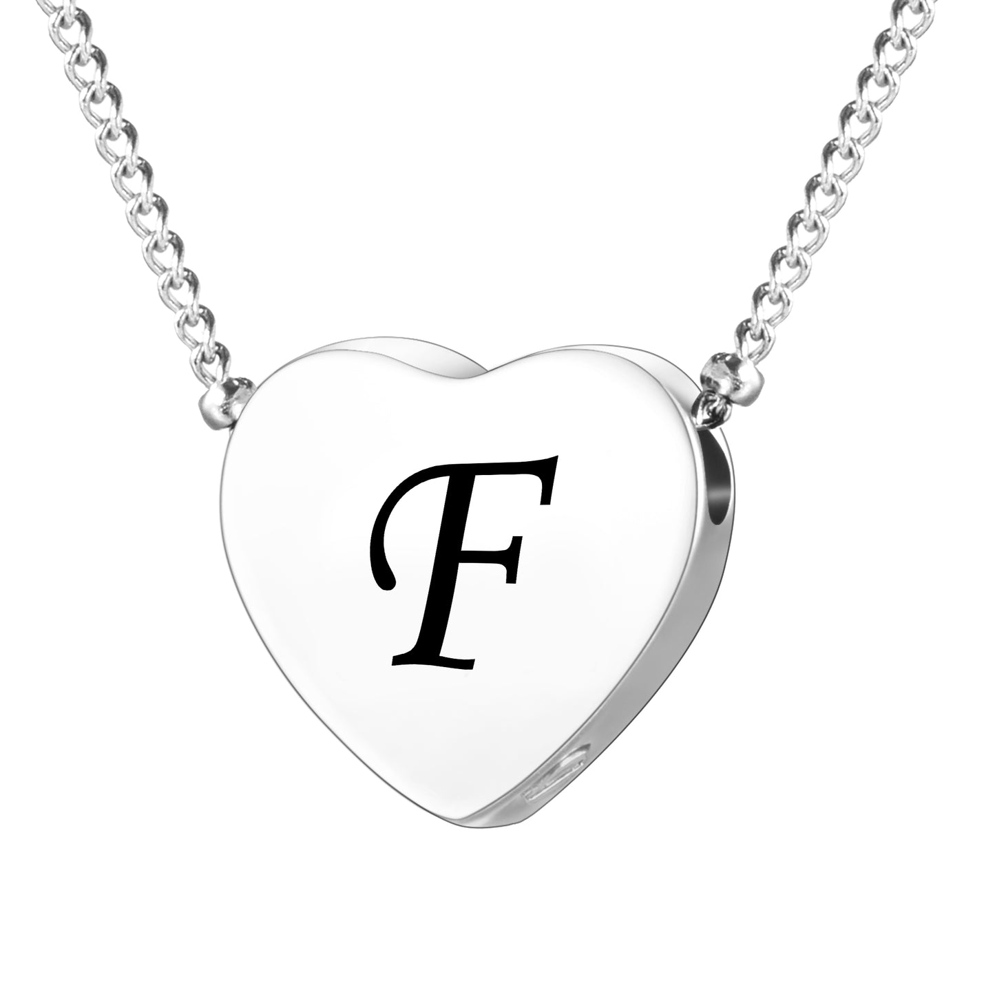 XIUDA Cremation Jewelry for Ashes Personalized Initial Heart Urn Necklace for Women Men Stainless Steel Keepsake Memorial Pendant for Human Ashes