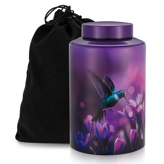 Memorials Cremation Urns for Human Ashes Adult Female and Male, Hummingbird Burial Urn for Ashes for Women and Men - Large Decorative Memorial Keepsake Urn