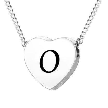 XIUDA Cremation Jewelry for Ashes Personalized Initial Heart Urn Necklace for Women Men Stainless Steel Keepsake Memorial Pendant for Human Ashes