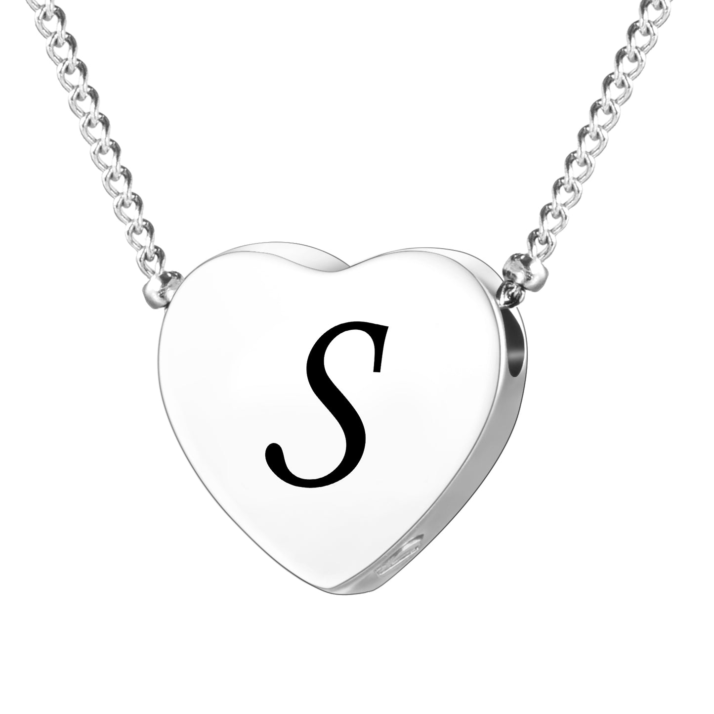 XIUDA Cremation Jewelry for Ashes Personalized Initial Heart Urn Necklace for Women Men Stainless Steel Keepsake Memorial Pendant for Human Ashes