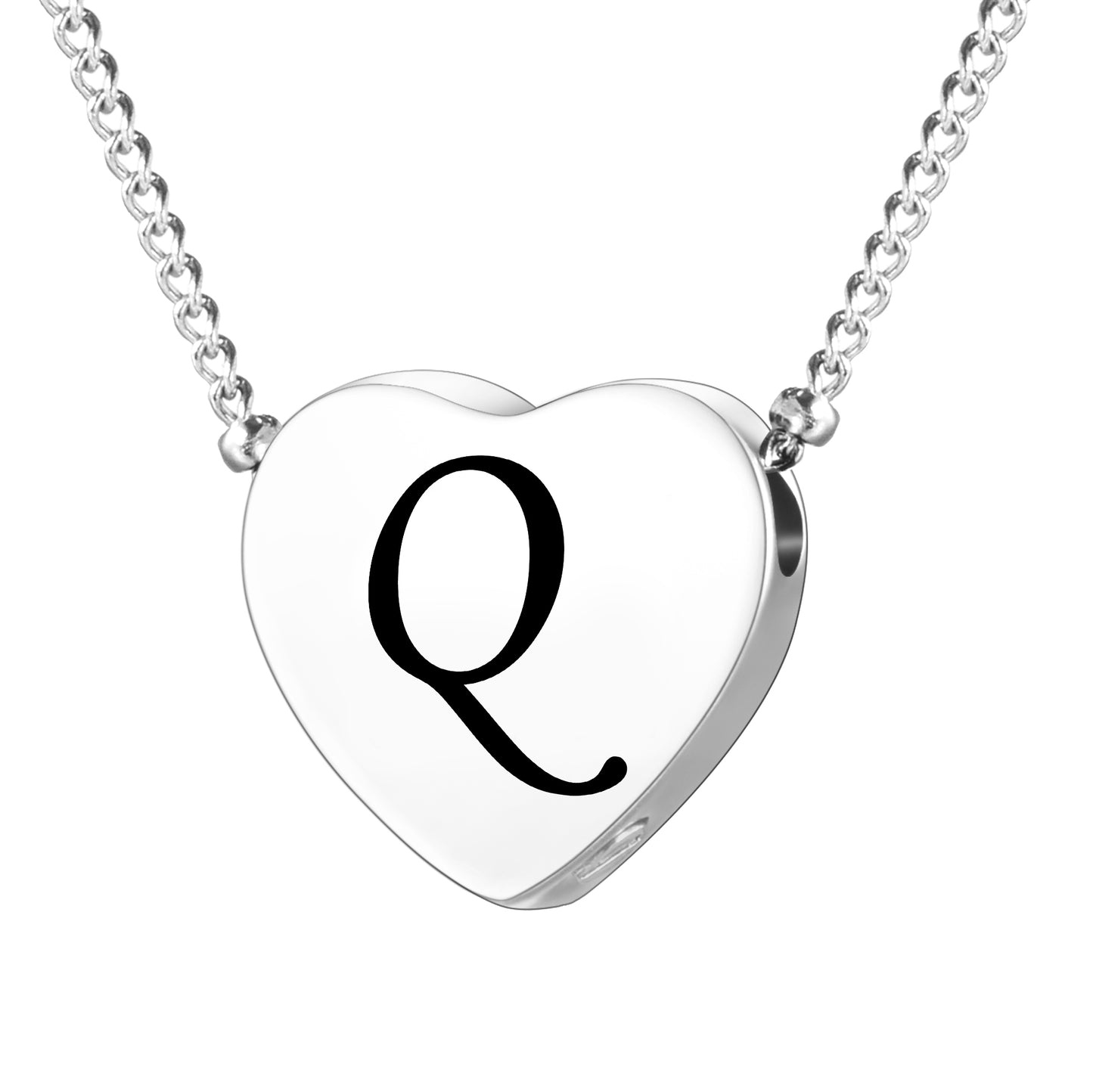 XIUDA Cremation Jewelry for Ashes Personalized Initial Heart Urn Necklace for Women Men Stainless Steel Keepsake Memorial Pendant for Human Ashes