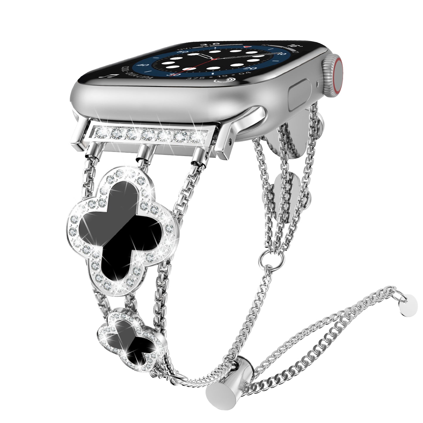 XIUDA Women Flower Stainless Steel IWatch Band