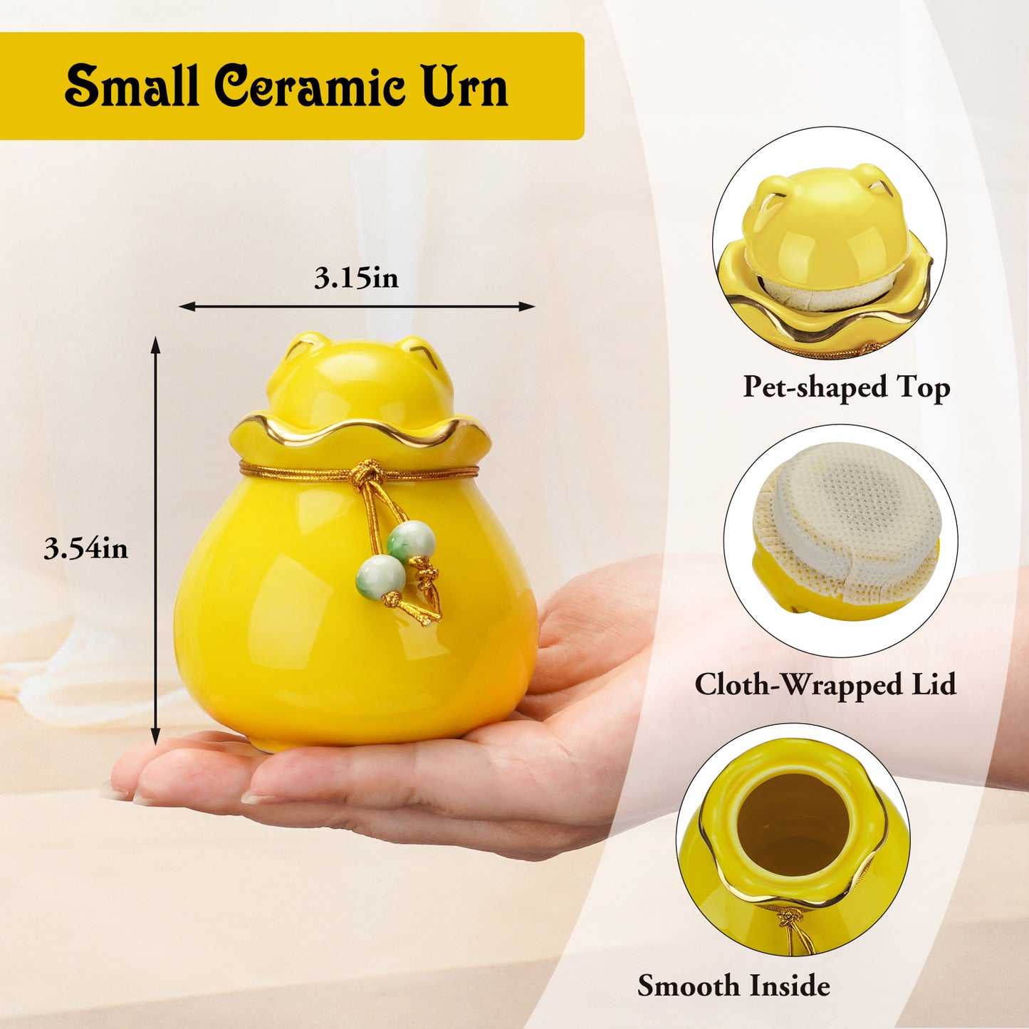 Ceramic Pet Memorial Urn for Cat or Dog