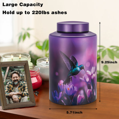 Memorials Cremation Urns for Human Ashes Adult Female and Male, Hummingbird Burial Urn for Ashes for Women and Men - Large Decorative Memorial Keepsake Urn