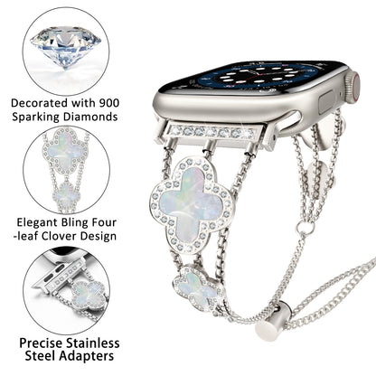 XIUDA Women Flower Stainless Steel IWatch Band
