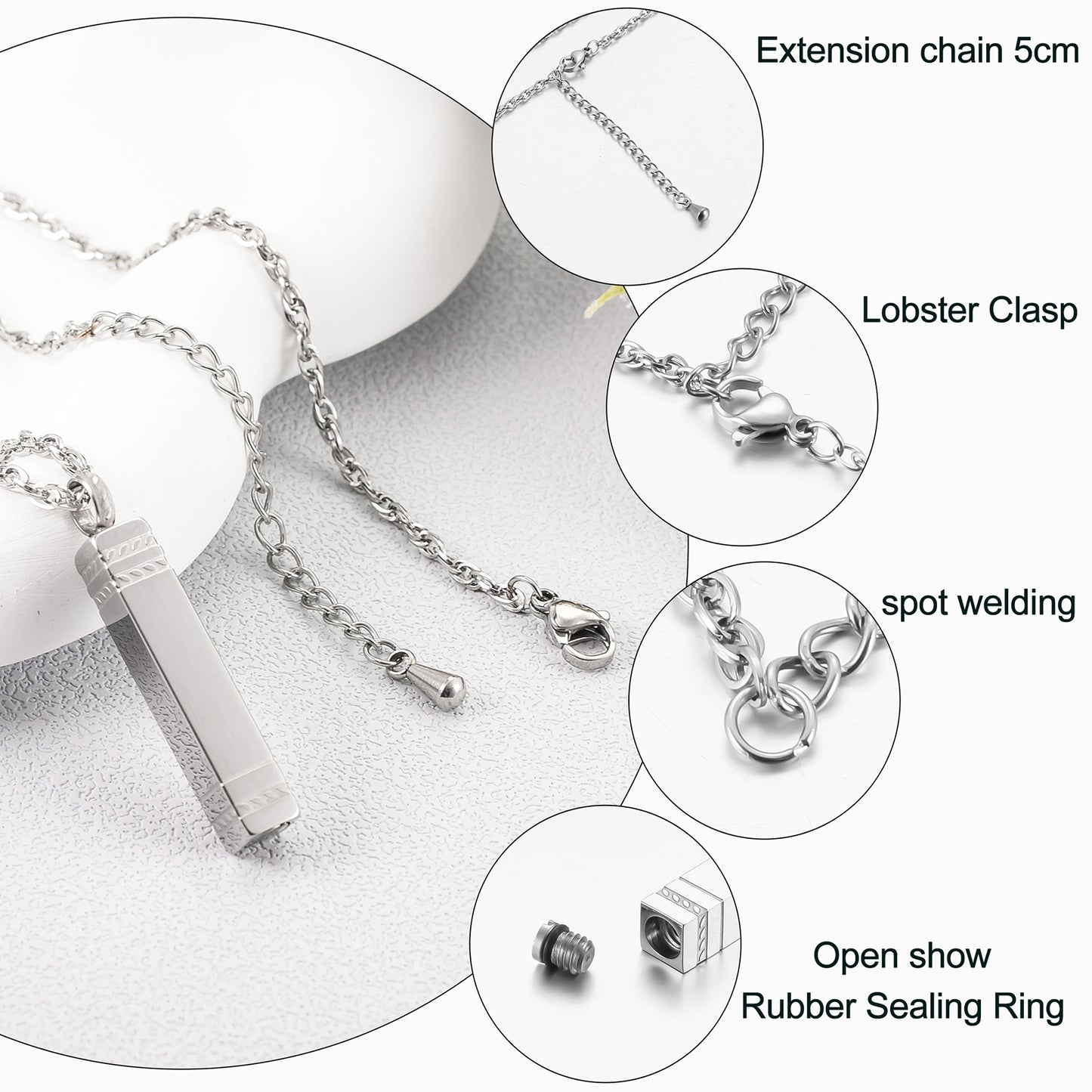 Rectangular Bar Cremation Necklace