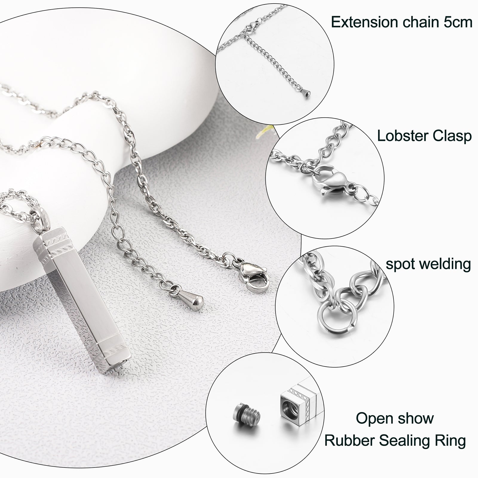 Rectangular Bar Cremation Necklace