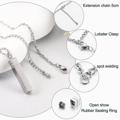 Rectangular Bar Cremation Necklace