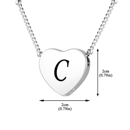 XIUDA Cremation Jewelry for Ashes Personalized Initial Heart Urn Necklace for Women Men Stainless Steel Keepsake Memorial Pendant for Human Ashes
