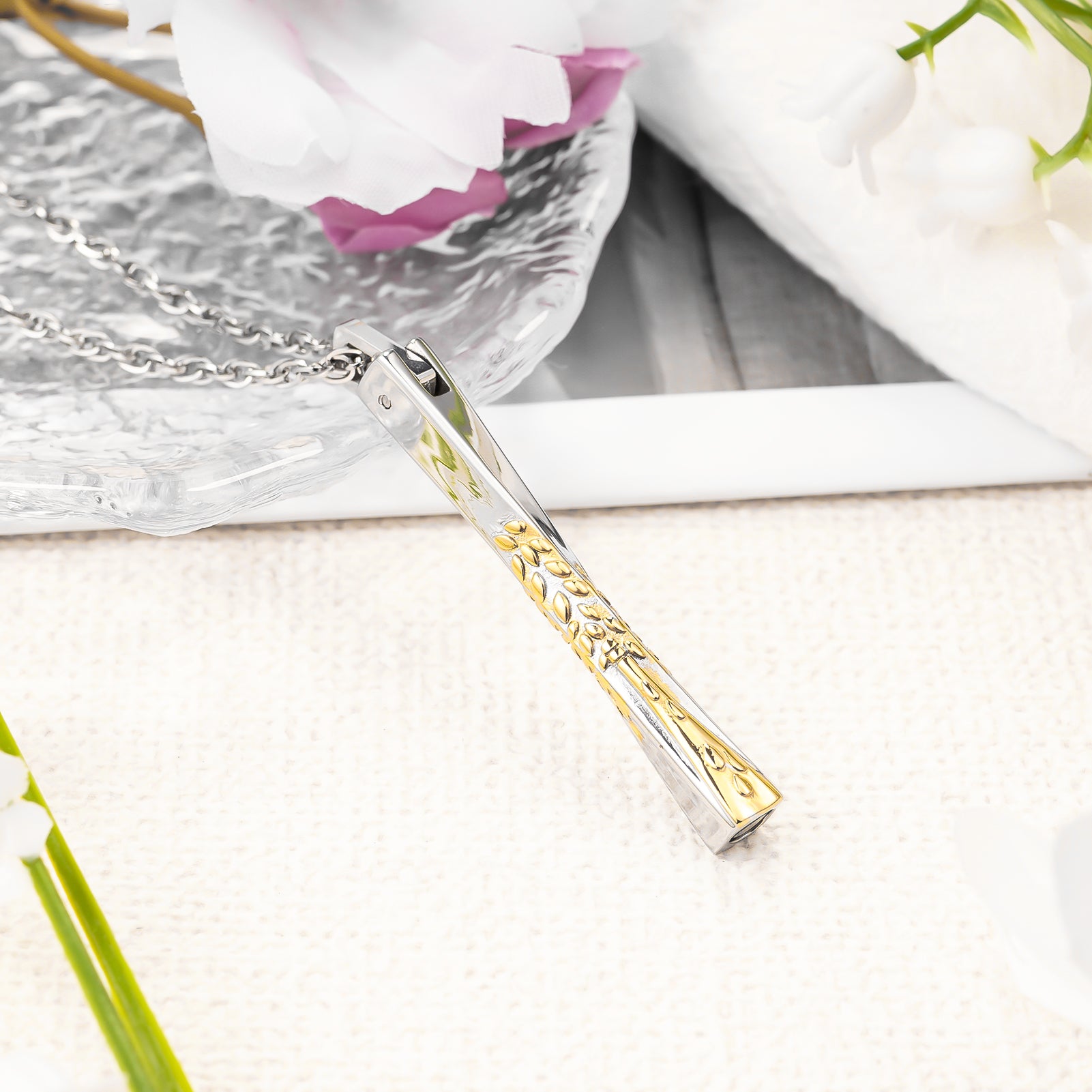 Menorah Bar Cremation Necklace