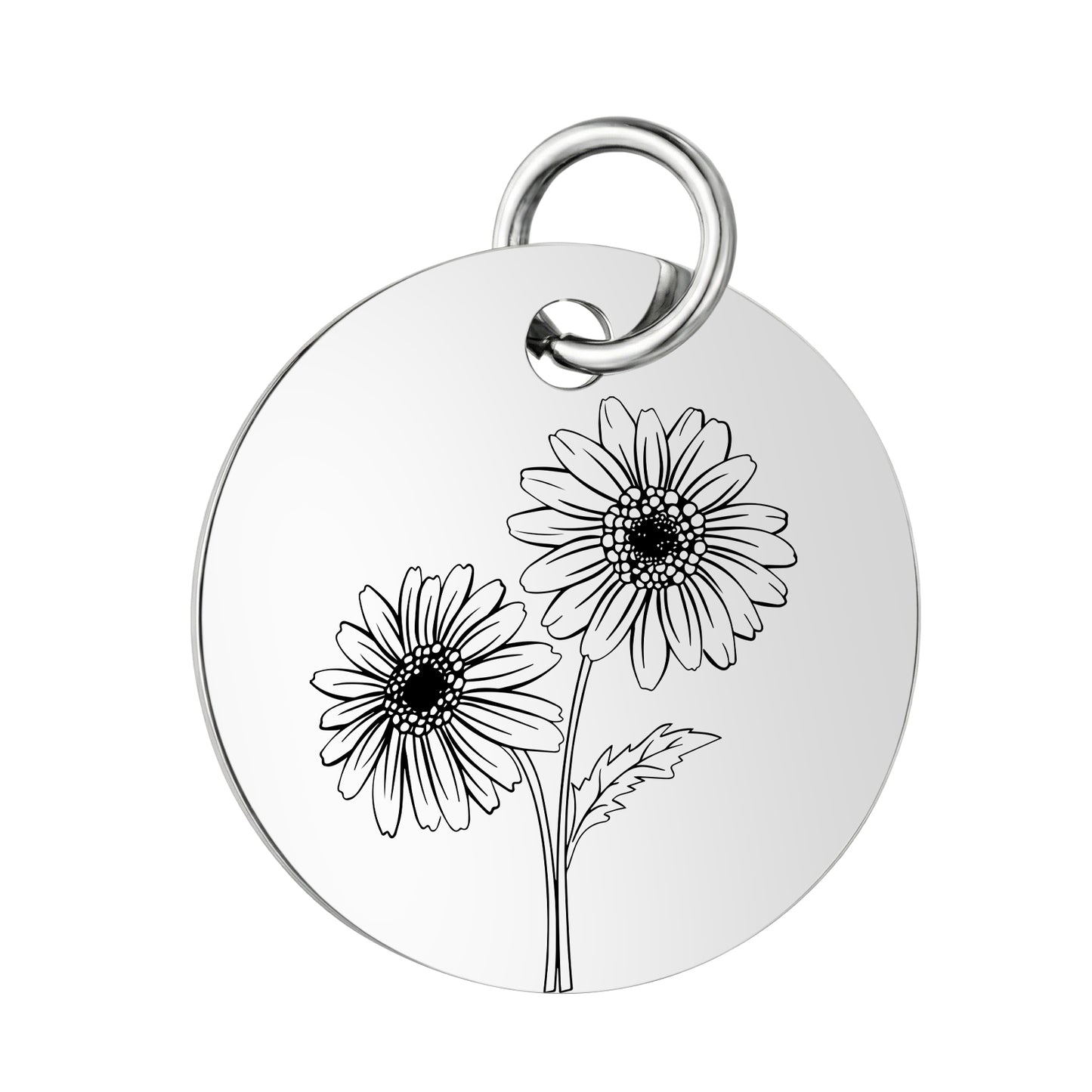 PJ Birth Flower -Silver Round