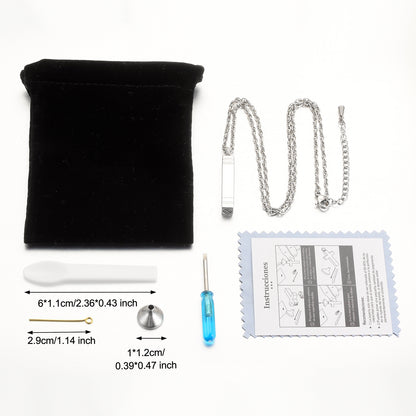 Rectangular Bar Cremation Necklace