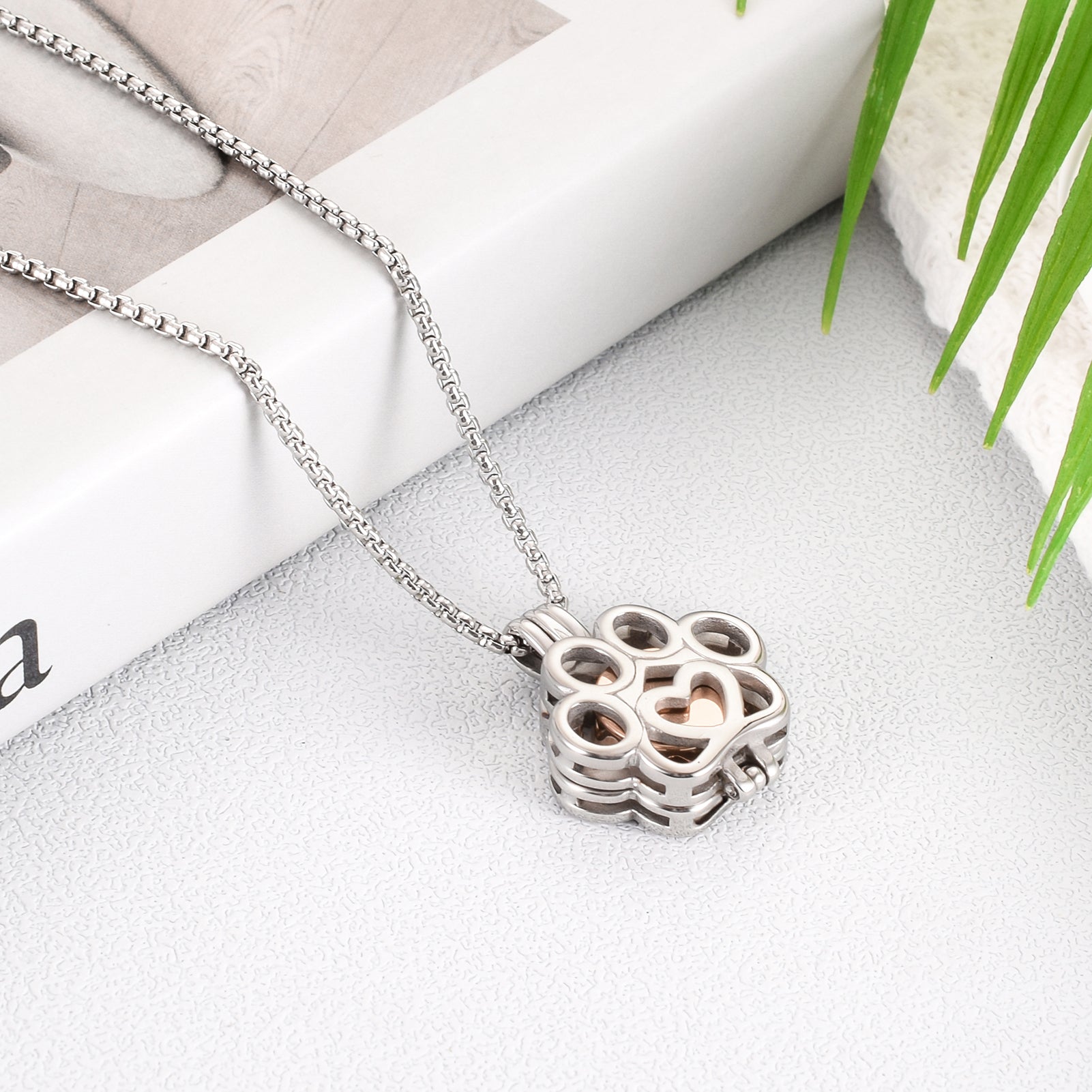 Rose Gold Eternity Paw Cremation Jewelry