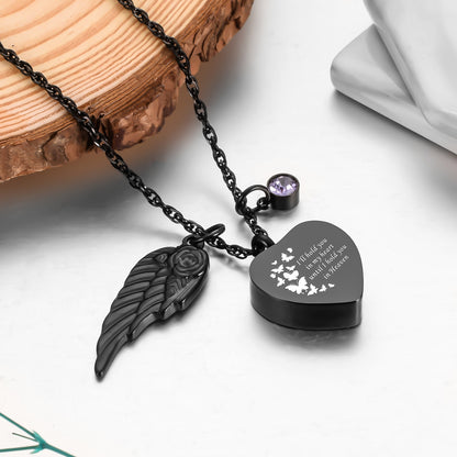 Dark Romantic Heart Memorial Necklace