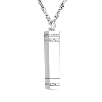 Rectangular Bar Cremation Necklace