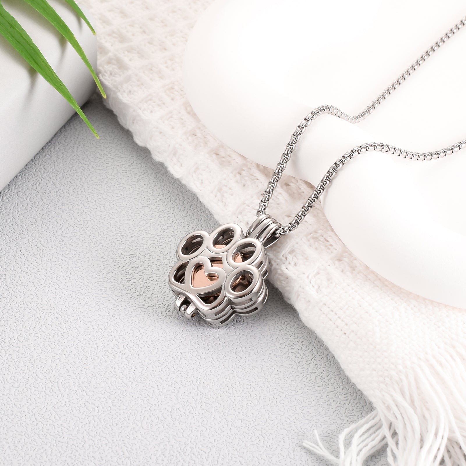 Rose Gold Eternity Paw Cremation Jewelry
