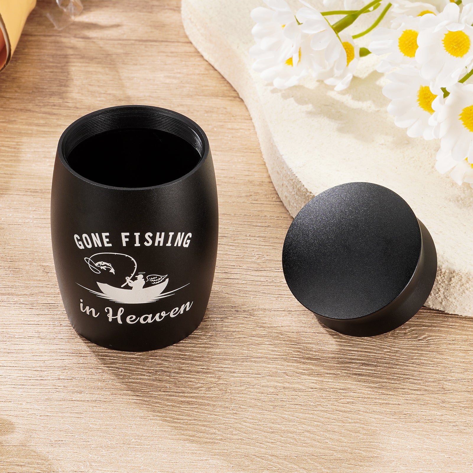 2.76 Inches Black Aluminium Urn for Ashes Keepsake