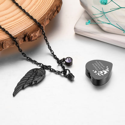 Dark Romantic Heart Memorial Necklace