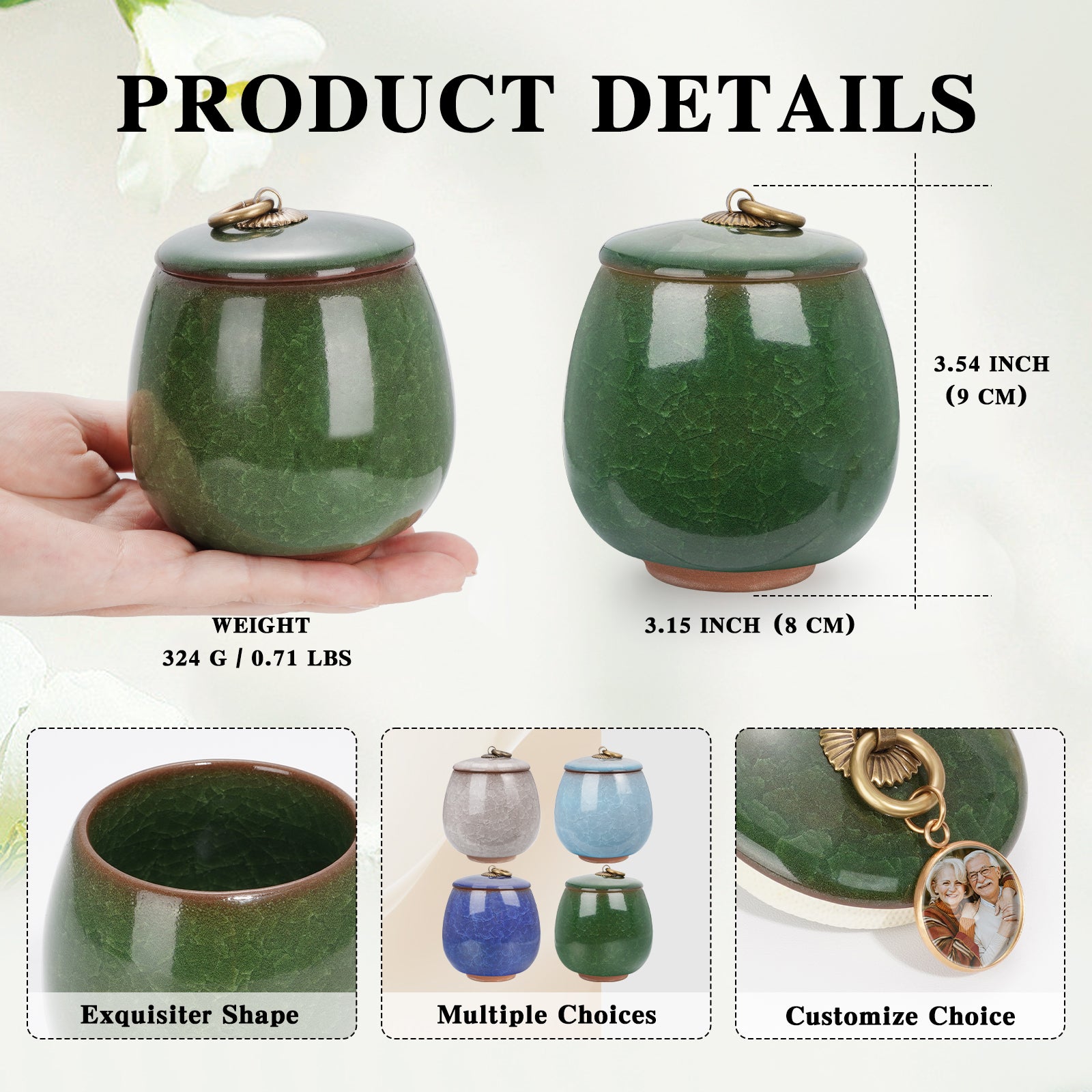 Ceramic Small Keepsake Urn for Human Ashes