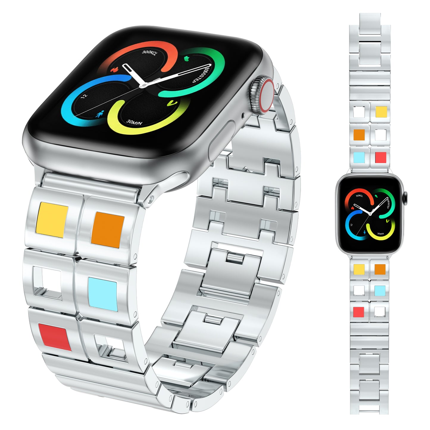 XIUDA Fancy Watch Band Compatible With Apple Watch Band 49mm 46mm 45mm 44mm 42mm 41mm 40mm 38mm Stainless Steel Watch Bracelet for Apple Watch Ultra/Ultra Series 10/9/8/7/6/5/4/3/2/1
