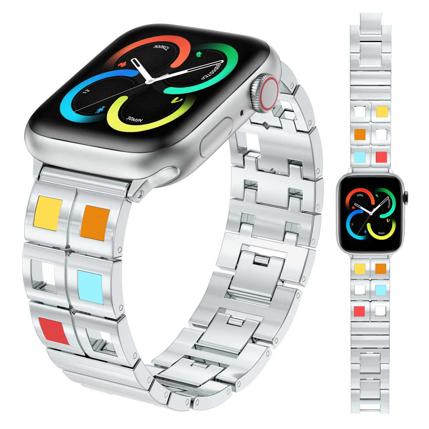 XIUDA Fancy Watch Band Compatible With Apple Watch Band 49mm 46mm 45mm 44mm 42mm 41mm 40mm 38mm Stainless Steel Watch Bracelet for Apple Watch Ultra/Ultra Series 10/9/8/7/6/5/4/3/2/1