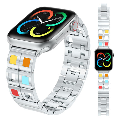 XIUDA Fancy Watch Band Compatible With Apple Watch Band 49mm 46mm 45mm 44mm 42mm 41mm 40mm 38mm Stainless Steel Watch Bracelet for Apple Watch Ultra/Ultra Series 10/9/8/7/6/5/4/3/2/1