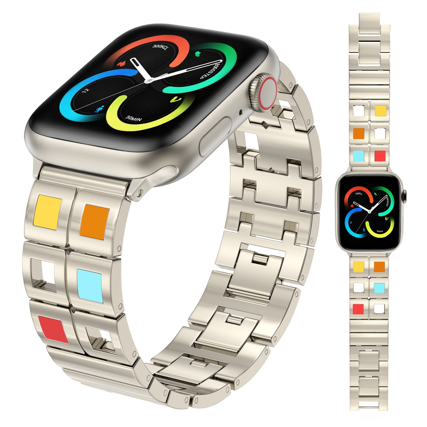 XIUDA Fancy Watch Band Compatible With Apple Watch Band 49mm 46mm 45mm 44mm 42mm 41mm 40mm 38mm Stainless Steel Watch Bracelet for Apple Watch Ultra/Ultra Series 10/9/8/7/6/5/4/3/2/1