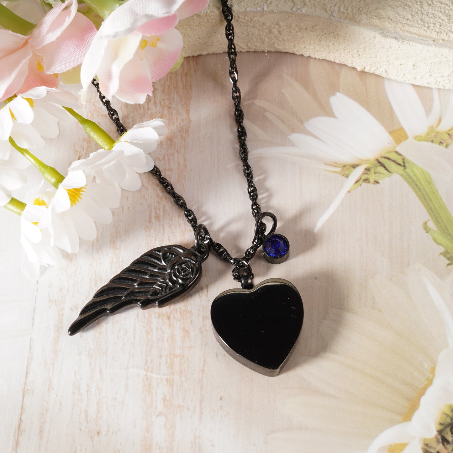 Black Heart Memorial Urn Pendant