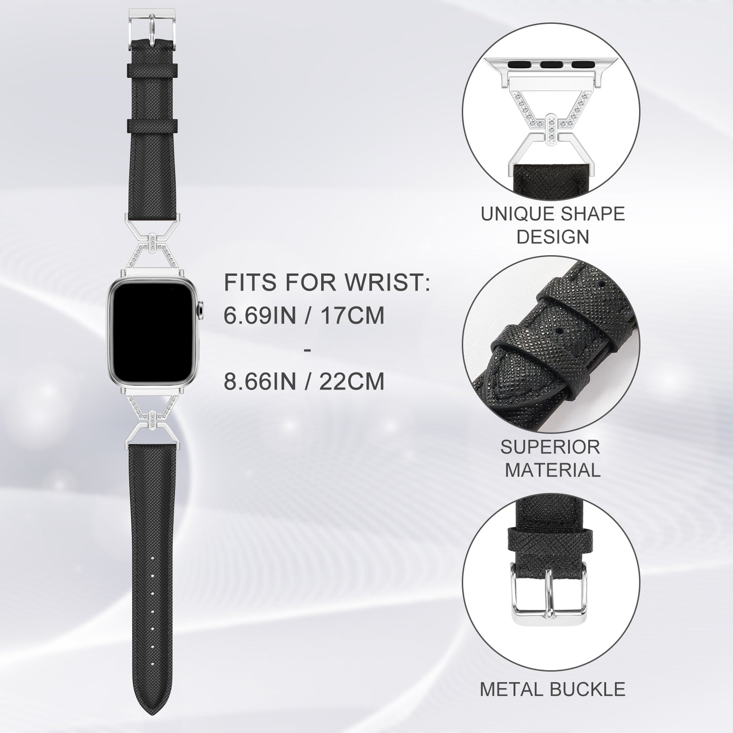XIUDA Dressy Watch Band Compatible with Apple Watch Band 38mm 40mm 41mm 42mm 44mm 45mm 46mm 49m