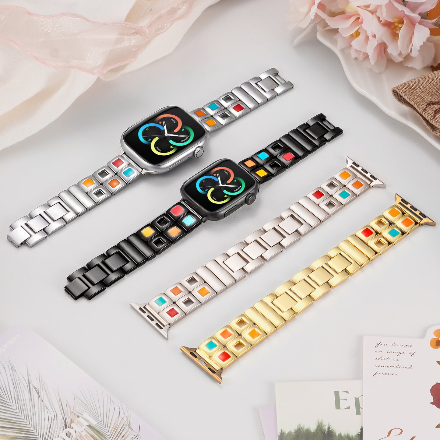 XIUDA Fancy Watch Band Compatible With Apple Watch Band 49mm 46mm 45mm 44mm 42mm 41mm 40mm 38mm Stainless Steel Watch Bracelet for Apple Watch Ultra/Ultra Series 10/9/8/7/6/5/4/3/2/1