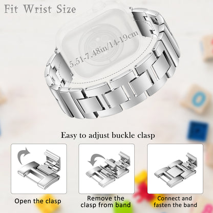 XIUDA Fancy Watch Band Compatible With Apple Watch Band 49mm 46mm 45mm 44mm 42mm 41mm 40mm 38mm Stainless Steel Watch Bracelet for Apple Watch Ultra/Ultra Series 10/9/8/7/6/5/4/3/2/1