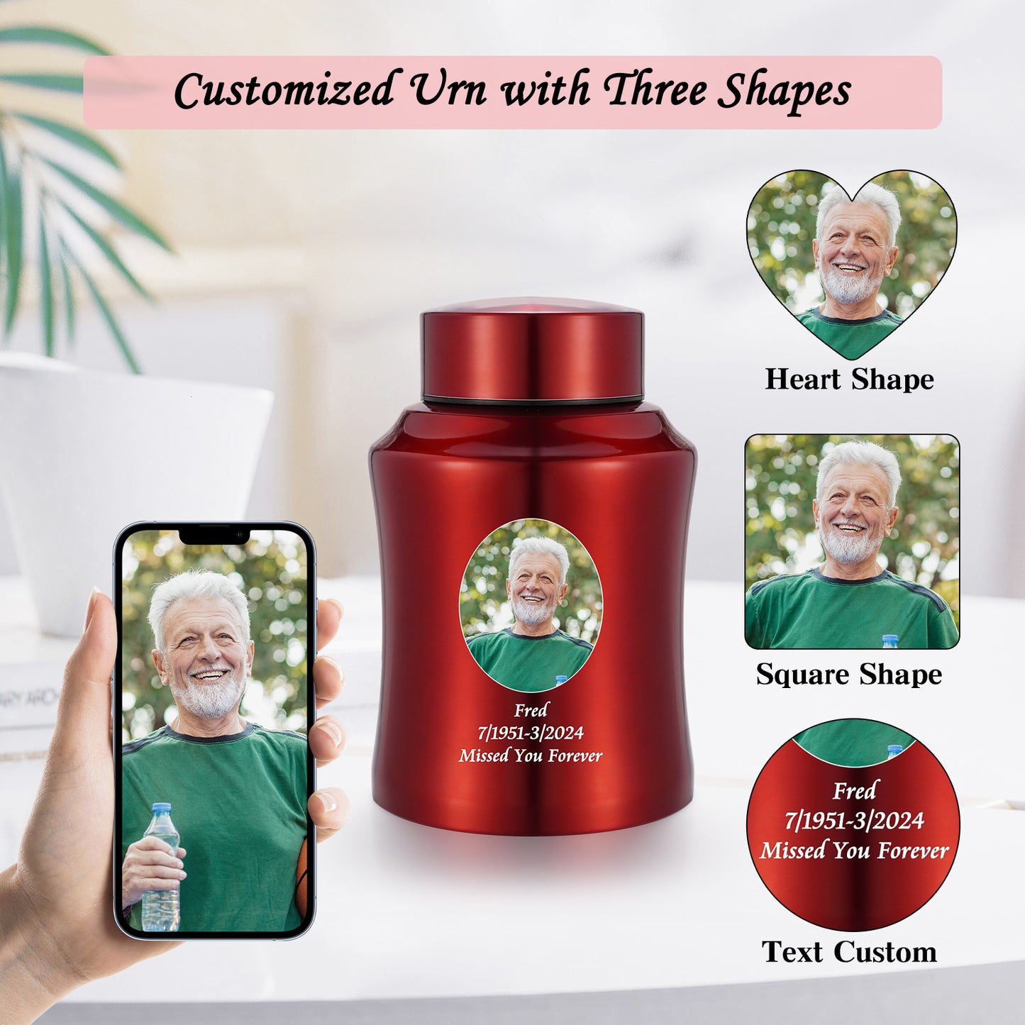 Stainless Steel Photo Customized Urn