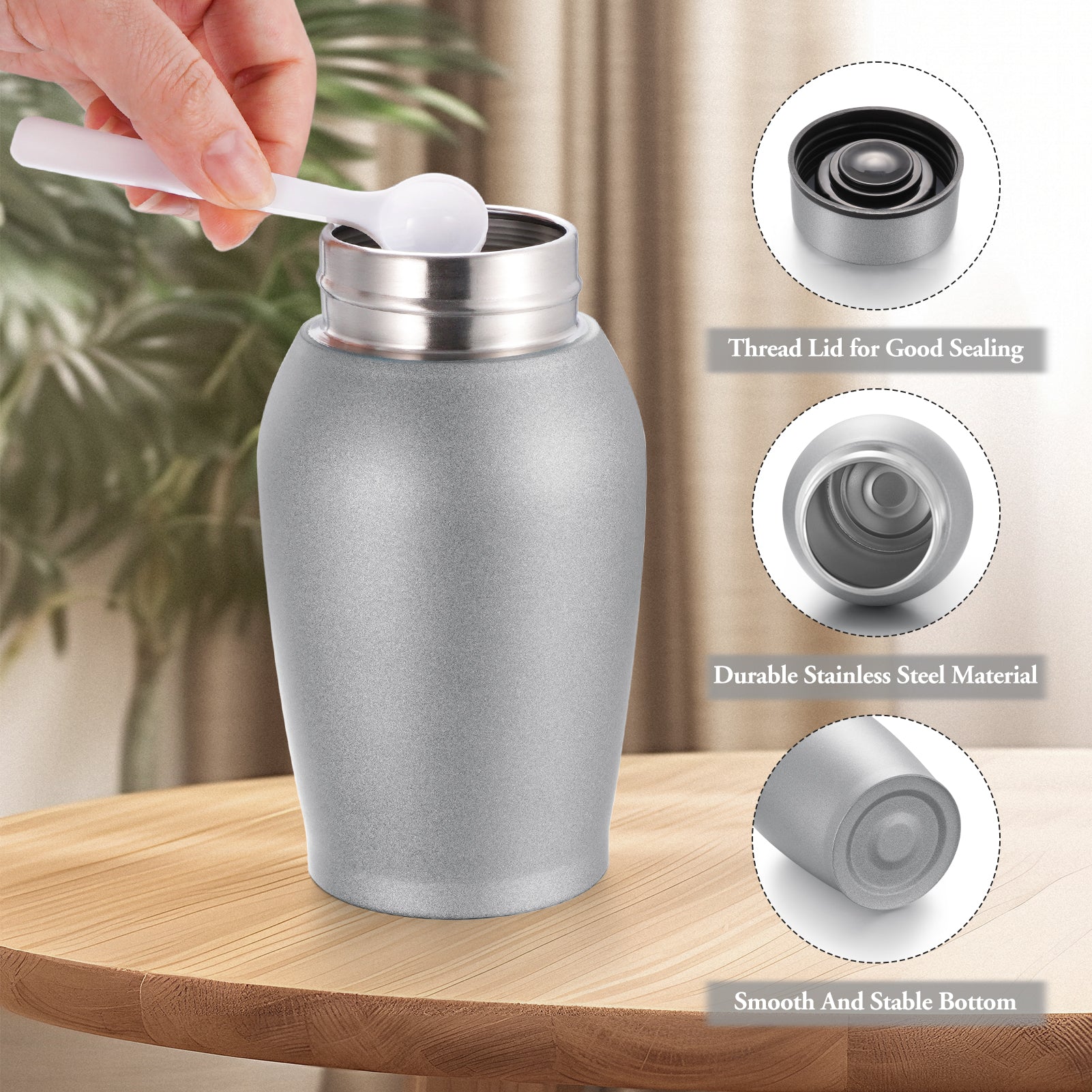 Stainless Steel Photo Personalized Urn for Human Ashes