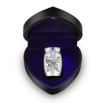 XIUDA Mini Urn for Human Ashes, 1.57 Inches Small Stainless Steel Urn with Heart Gift Box