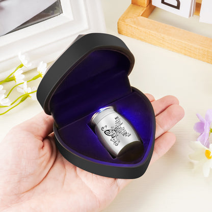 XIUDA Mini Urn for Human Ashes, 1.57 Inches Small Stainless Steel Urn with Heart Gift Box