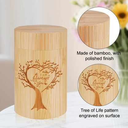 Wood Mini Keepsake Urn for Ash -Bamboo
