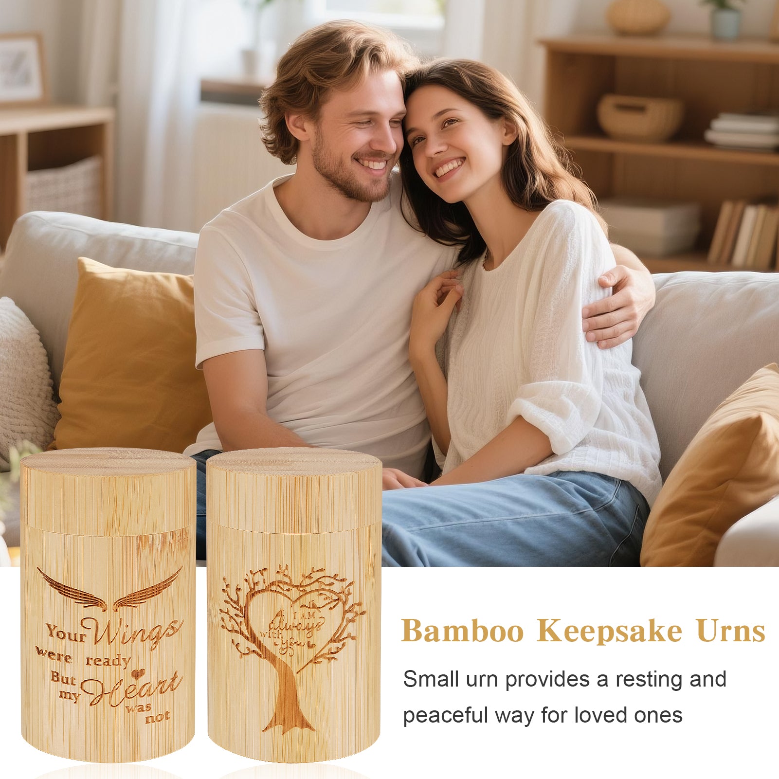 Wood Mini Keepsake Urn for Ash -Bamboo