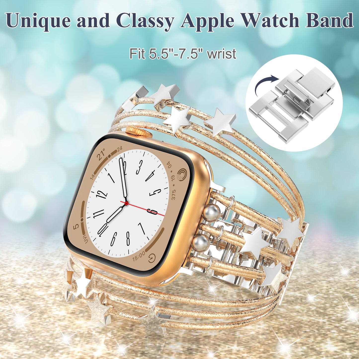 XIUDA Boho Leather Bracelet Compatible for Apple Watch Band