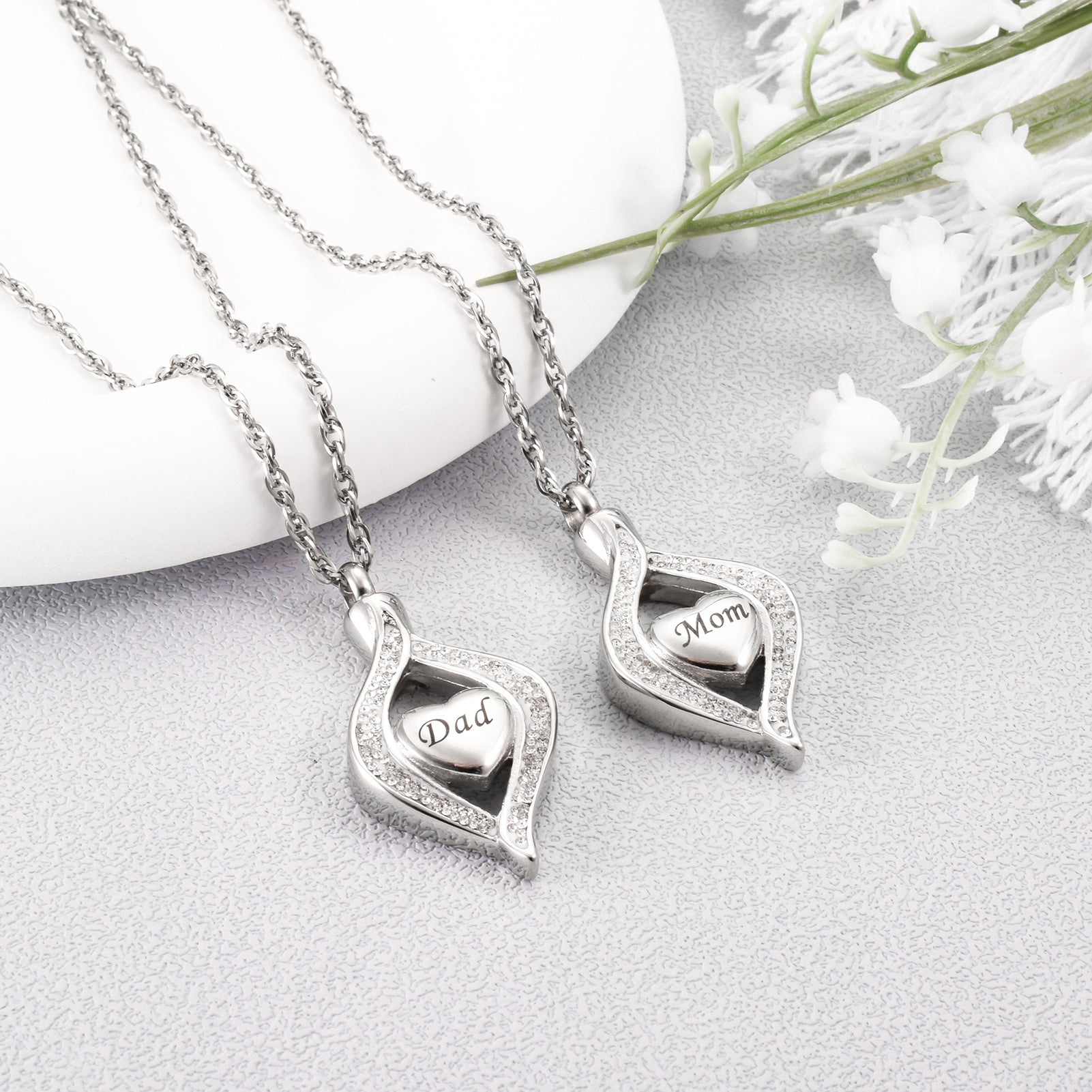 Urn Cremation Necklace for Mom/ Dad
