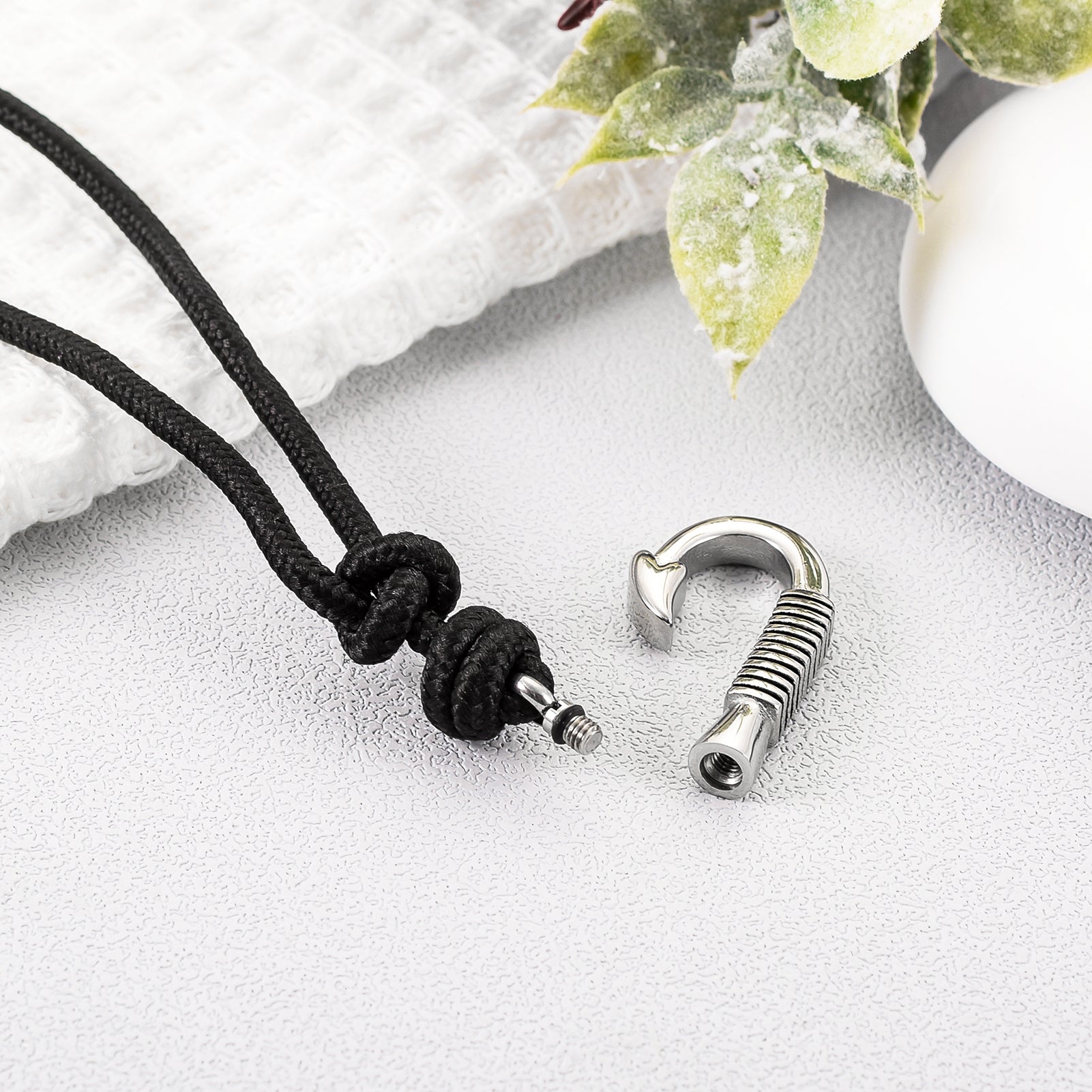 Silver Cremation Bracelet with Fish Hook