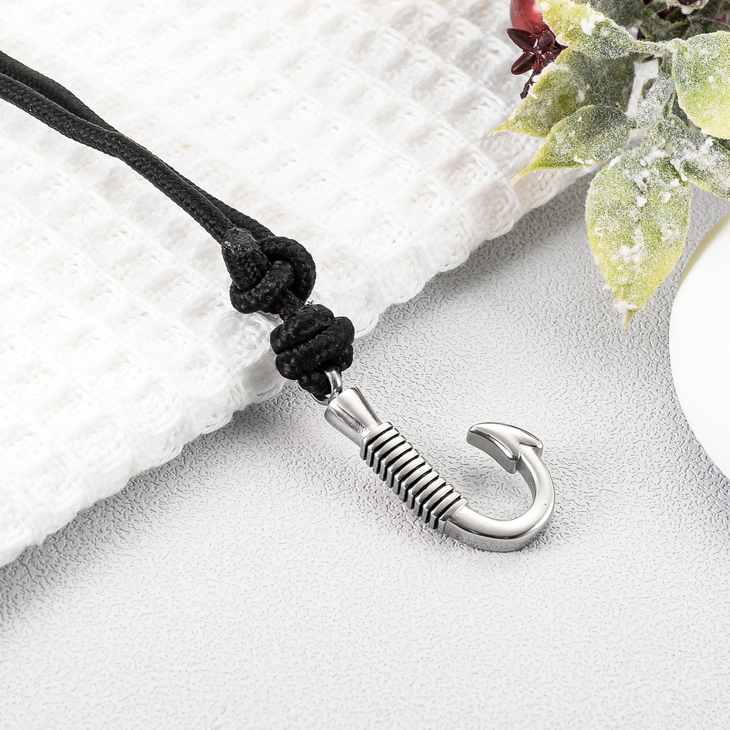 Silver Cremation Bracelet with Fish Hook