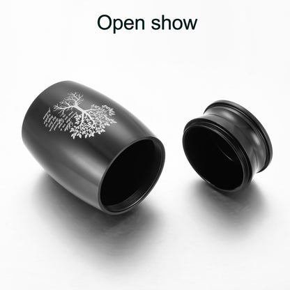 Black Cremation Urns with Tree of Life