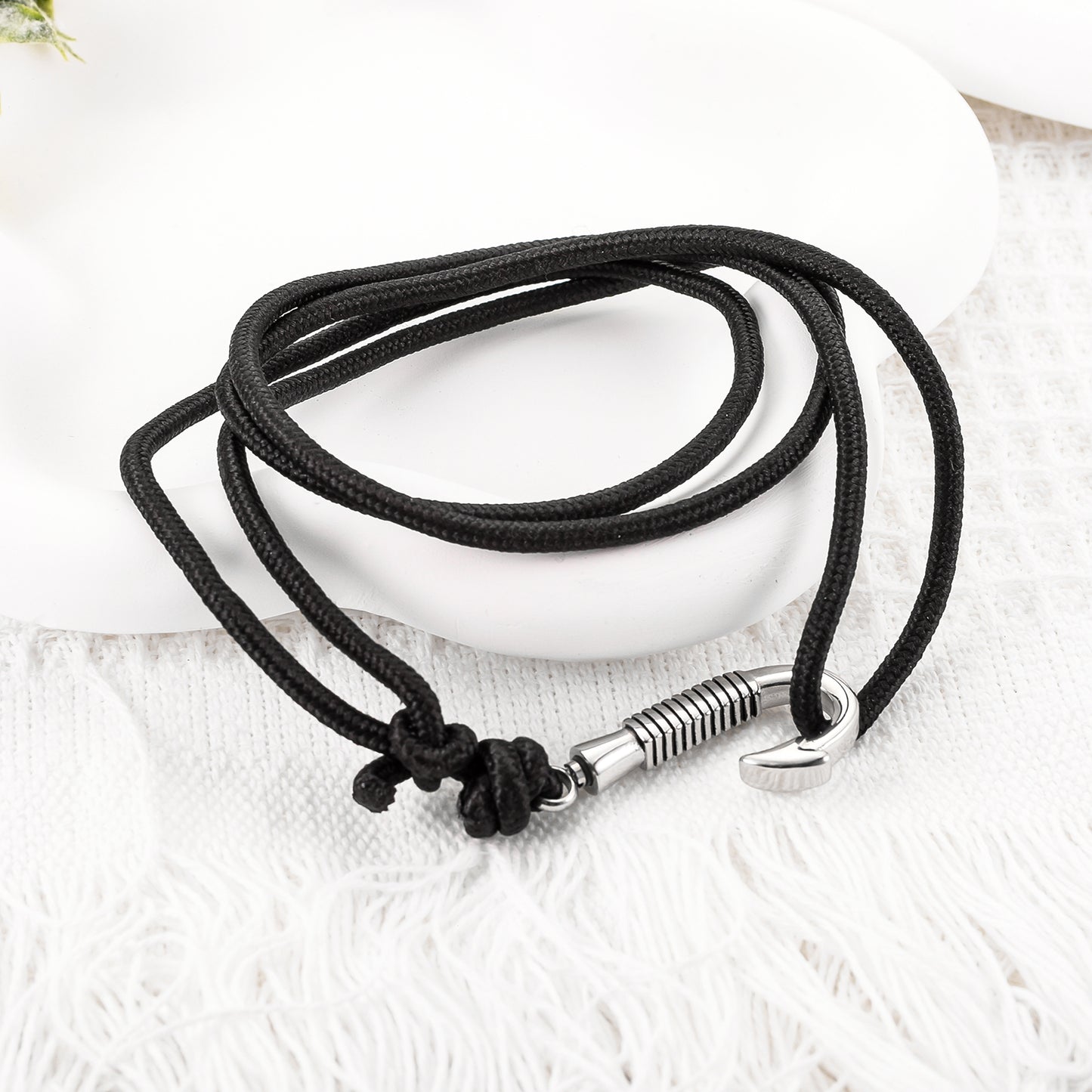 Silver Cremation Bracelet with Fish Hook