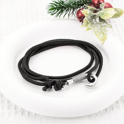 Silver Cremation Bracelet with Fish Hook